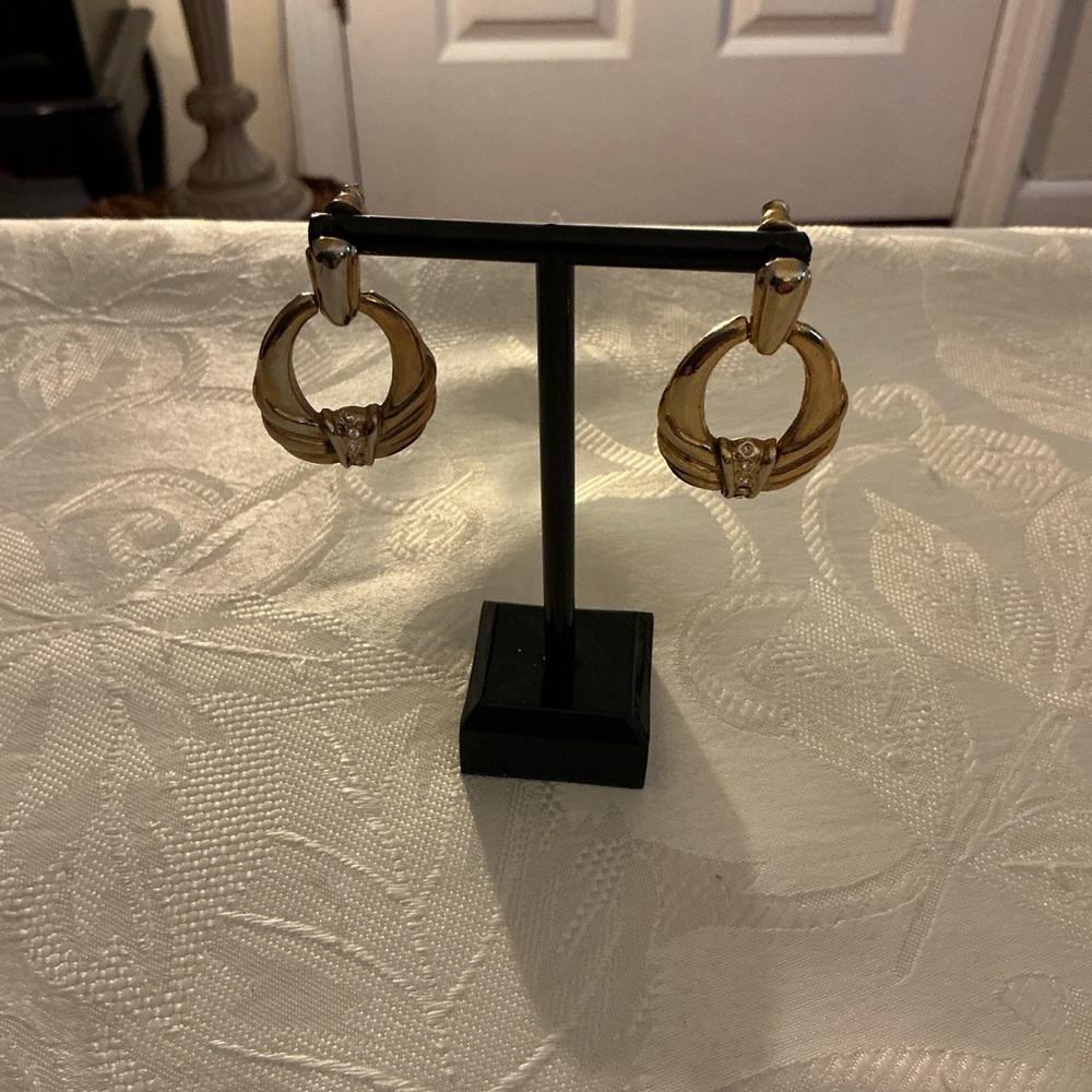 Door Knocker Vintage Gold Tone Earrings